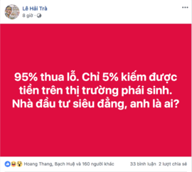 Ông Lê Hải Trà: 95% nhà đầu tư thua lỗ trên thị trường phái sinh